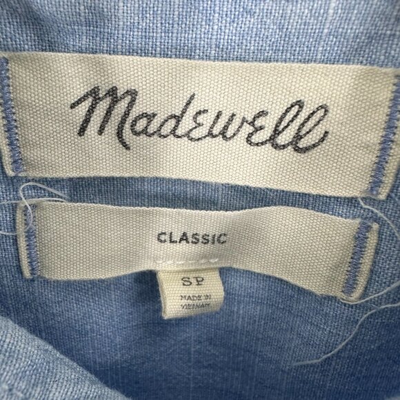 Madewell Chambray Button Down Top Light Wash Denim Long Sleeve Cotton Classic - Picture 3 of 7